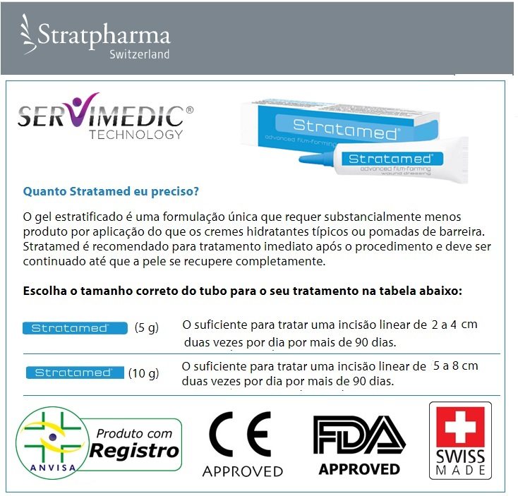 Quantidade necessária de Stratamed para tratamento de cicatrizes em peles lesada